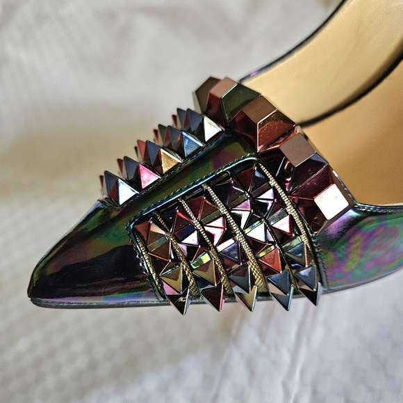 New Christian Louboutin Multicolor Metallic Patent Leather Pumps Heels Size 7.5 - Picture 8 of 15